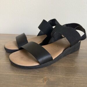 Kenzie Womens 8M Black Everlee Slingback Strappy Slip On Sandals‎ Comfort Shoes